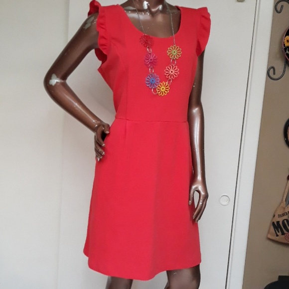 Xhilaration Dresses & Skirts - Bright Orange Spring Textured Dress